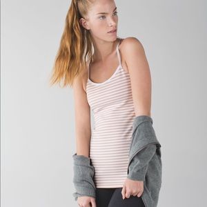 LULULEMON NARROW BOLD STRIPE WHITE NAKED POWER Y TANK *LUON